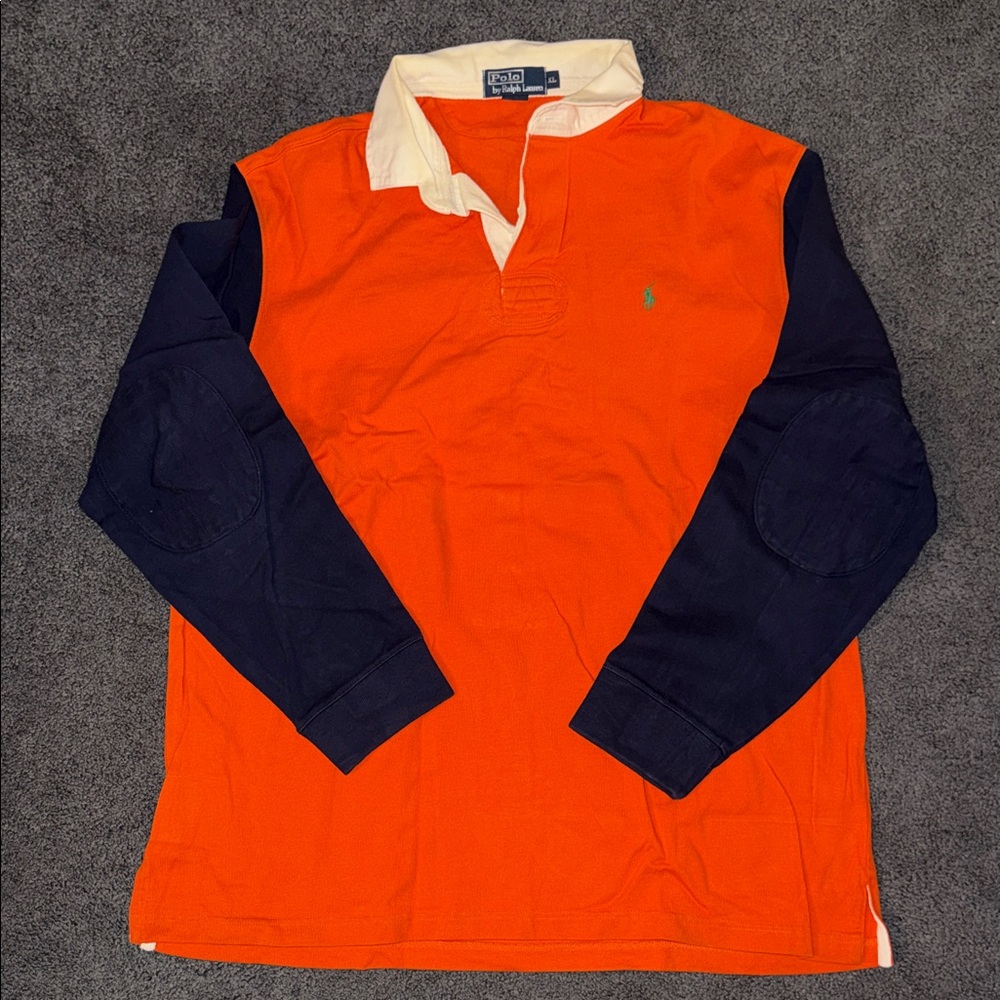 Polo by Ralph Lauren Orange and Navy Shirt